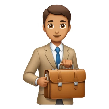 A professional person with a briefcase providing money to a family, breadwinner concept sticker