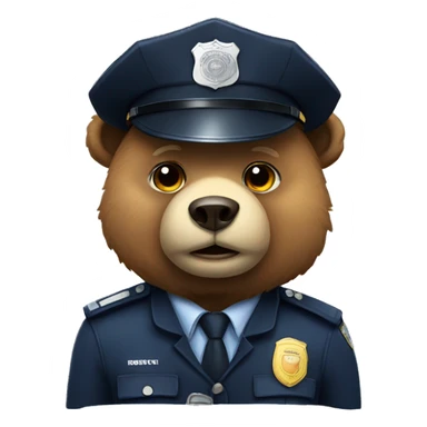 bear in police uniform sticker