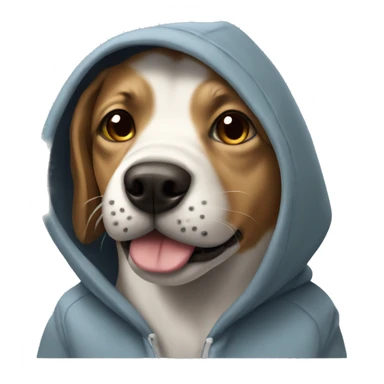 Dog wearing a hoddie  sticker