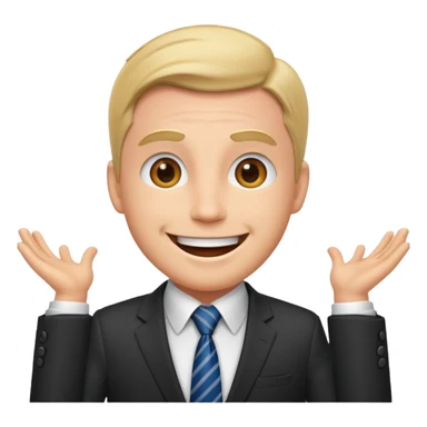 excited office boss sticker