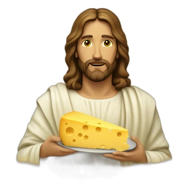 jesus as a yellow cheese sticker