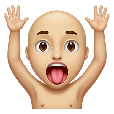 Face with tongue out and hands but sides going out  sticker