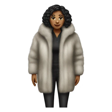 Realistic, mob, wife full body fur coat sticker