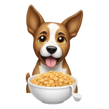 Dog eating cereal  sticker