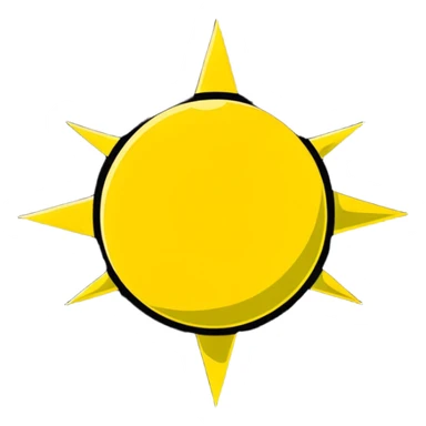 bright yellow sun with rays sticker