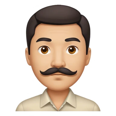 asian man mustache sticker