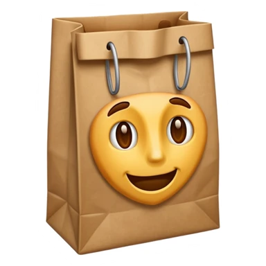 paper bag. negative: emoji sticker