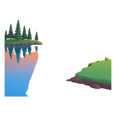 lakeside sunset horizon blue sticker