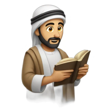An Arab man reads a book  sticker