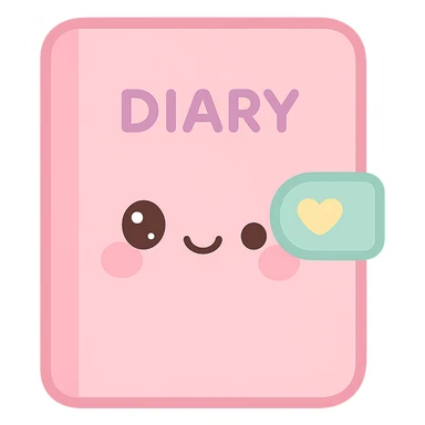 a pink diary, kawaii style sticker