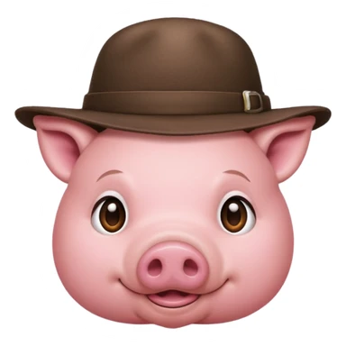 pig wear hat sticker