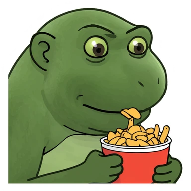 Fat monkey eating  sticker