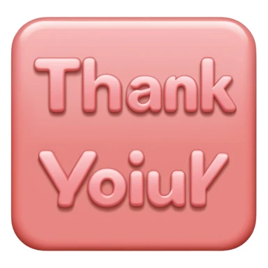 the words thank you in coral pink sticker