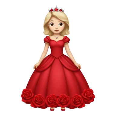princess in a red rose dress full body sticker