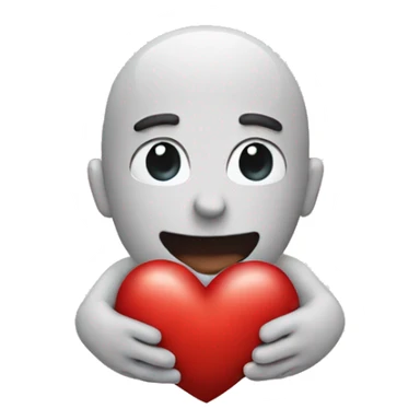Emoji hold a heart sticker