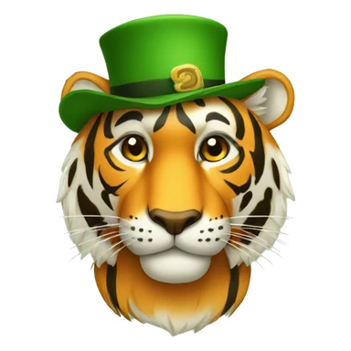 tiger in Irish hat sticker