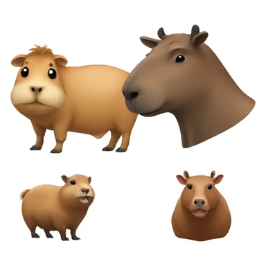 Capybara with a cow sticker