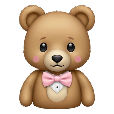 teddy bear with light pink bow tie sticker
