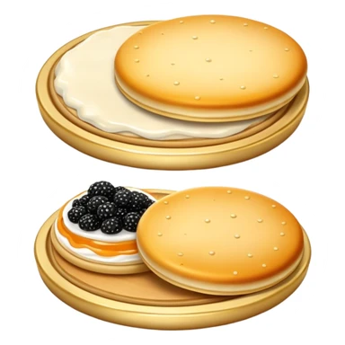 Crème fraiche, blinis, and caviar  sticker