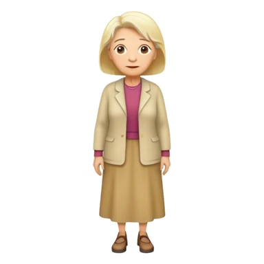 blond old woman full body standing  sticker