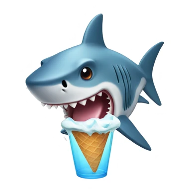 Shark whit a ice crean sticker