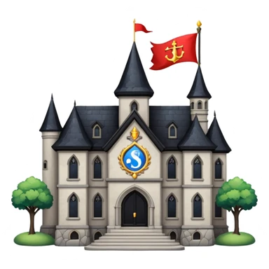 magic school, with a flag, flag on a roof sticker
