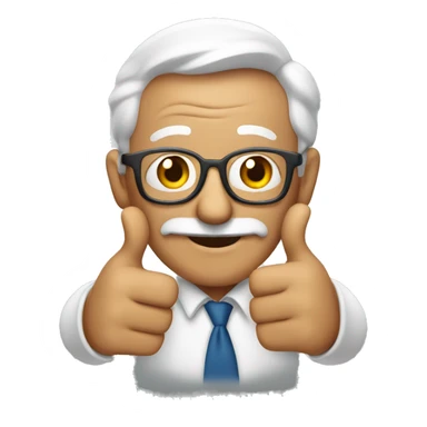 Grandpa gives thumbs up sticker