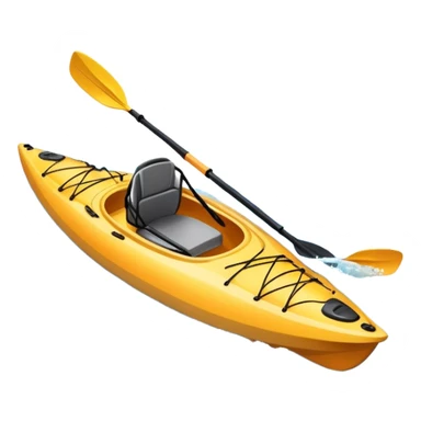 An icon showing a close-up of a sleek kayak with double-bladed paddles gliding through water. Splashes surround the boat as it cuts across a calm surface, symbolizing speed and focus. Transparent background emphasizes the dynamic and personal nature of kayak paddling. sticker