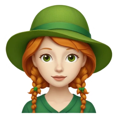 charming ginger woman with a green artist hat sticker