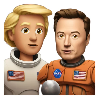 trump and musk on mars sticker