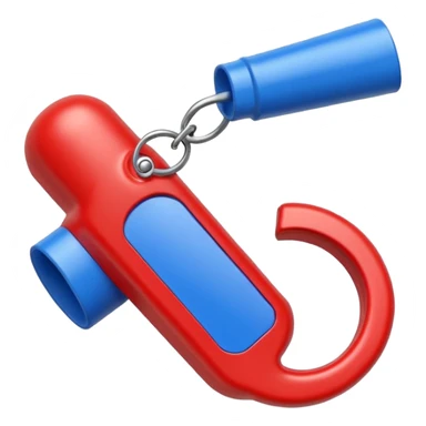 whistle in blue (#00A3E0) and red (#F9423A)  sticker