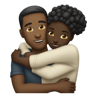 White man hugging black girl sticker