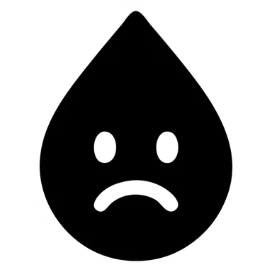 solid filled sad water droplet icon sticker