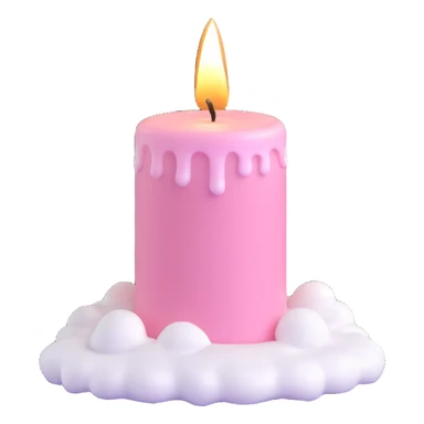 Light pink candle with snow sticker