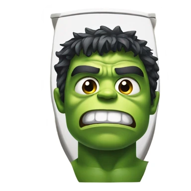 Hulk big head in a toilet sticker