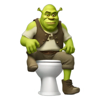 Shrek sitting on a toilet sticker
