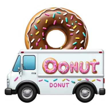 big donut truck with donut decals, frosting decals and sprinkle decals sticker