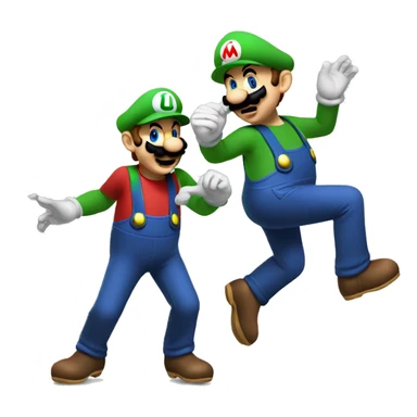 Mario and Luigi dancing sticker