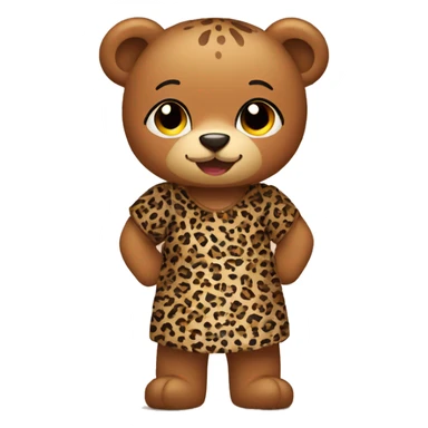 Teddy with Leoprint dress sticker
