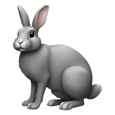 rabbit-lopear-dark grey-fullbody-lop sticker