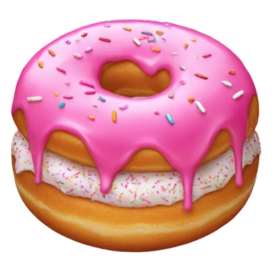 donut with pink syrup and white sprinkles sticker