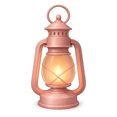 pink lantern with a warm glow, stylish sticker