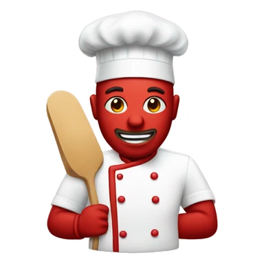 red  chef candy whit face sticker