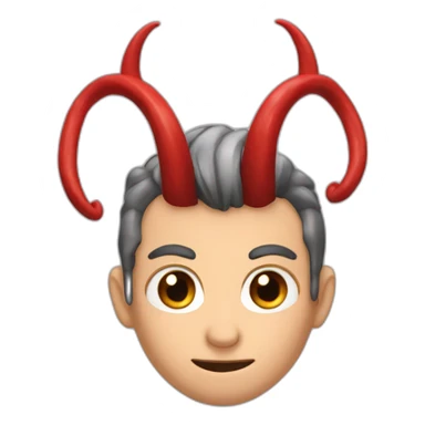 Me with long horn devil horn sticker