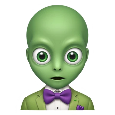 allien with bow tie sticker
