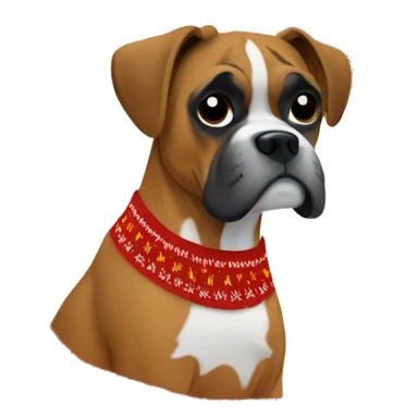 Boxer dog in christmas Sweater  sticker