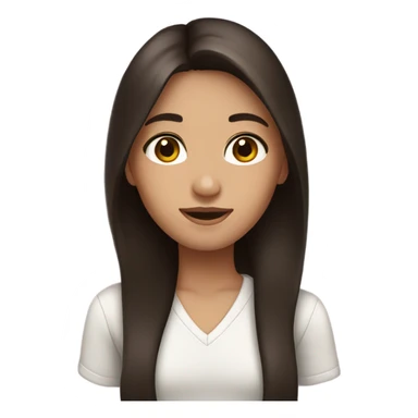Girl with dark brown long hair and brown eyes sticker