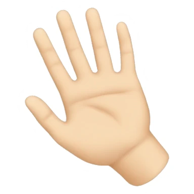 Generate emoji side view of the hand palm. Side view. Lying down hand. View from the side.  sticker