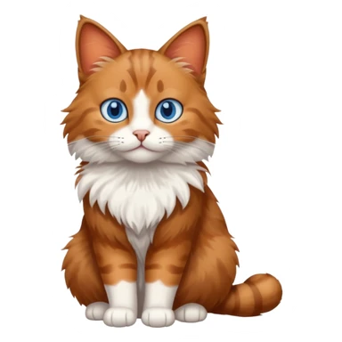 brown cat full body, blue eyes sticker