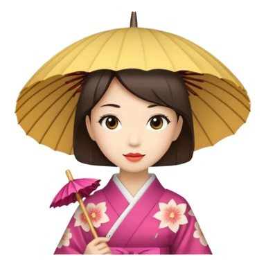 Japanese Princess  with paper umbrella sticker